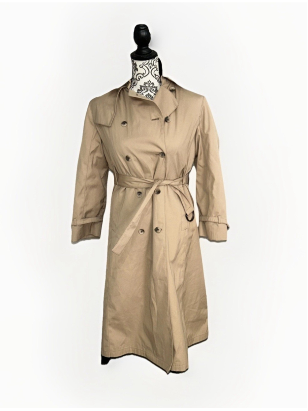 London Fog Beige Double-Breasted Trench Coat